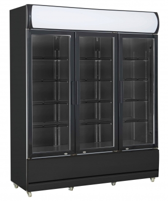 REFRIGERATEUR 3 PORTES EN VERRE NOIR FCU-1200 BL  SKU 7455.2115